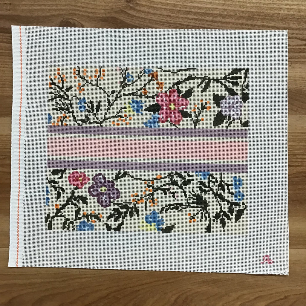 Floral Case/Large Clutch Canvas - KC Needlepoint