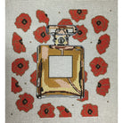 Perfume Bottle on Poppies Needlepoint Canvas - KC Needlepoint
