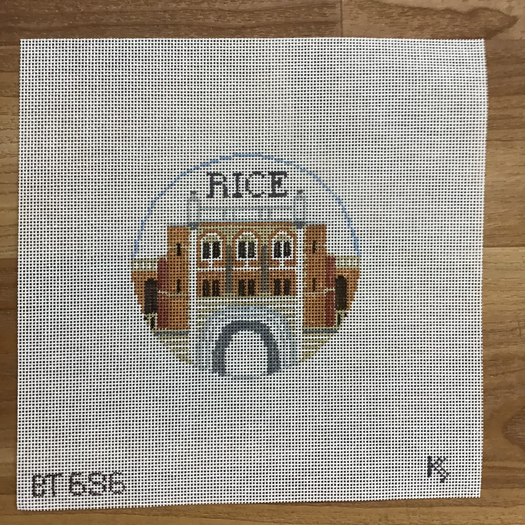 Rice University Round Canvas - KC Needlepoint