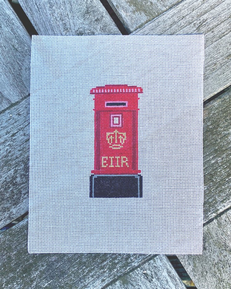 Elizabeth II Post Box Canvas - KC Needlepoint