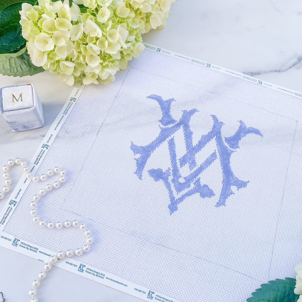 Shuler Studio Monogram Pillow | KC Needlepoint