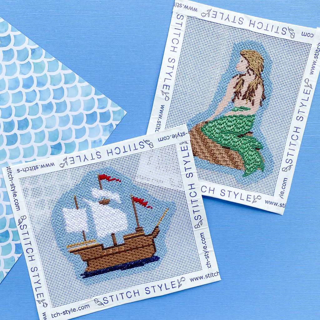 Little Mermaid and Ship Canvas - KC Needlepoint