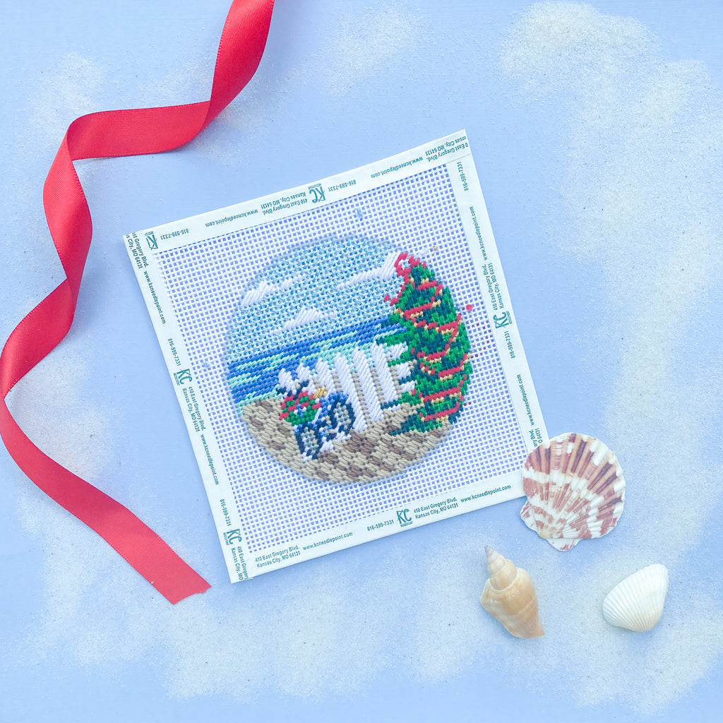 Holiday Beach Ride Ornament Kit - KC Needlepoint