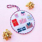 Christmas Presents Round Canvas - KC Needlepoint