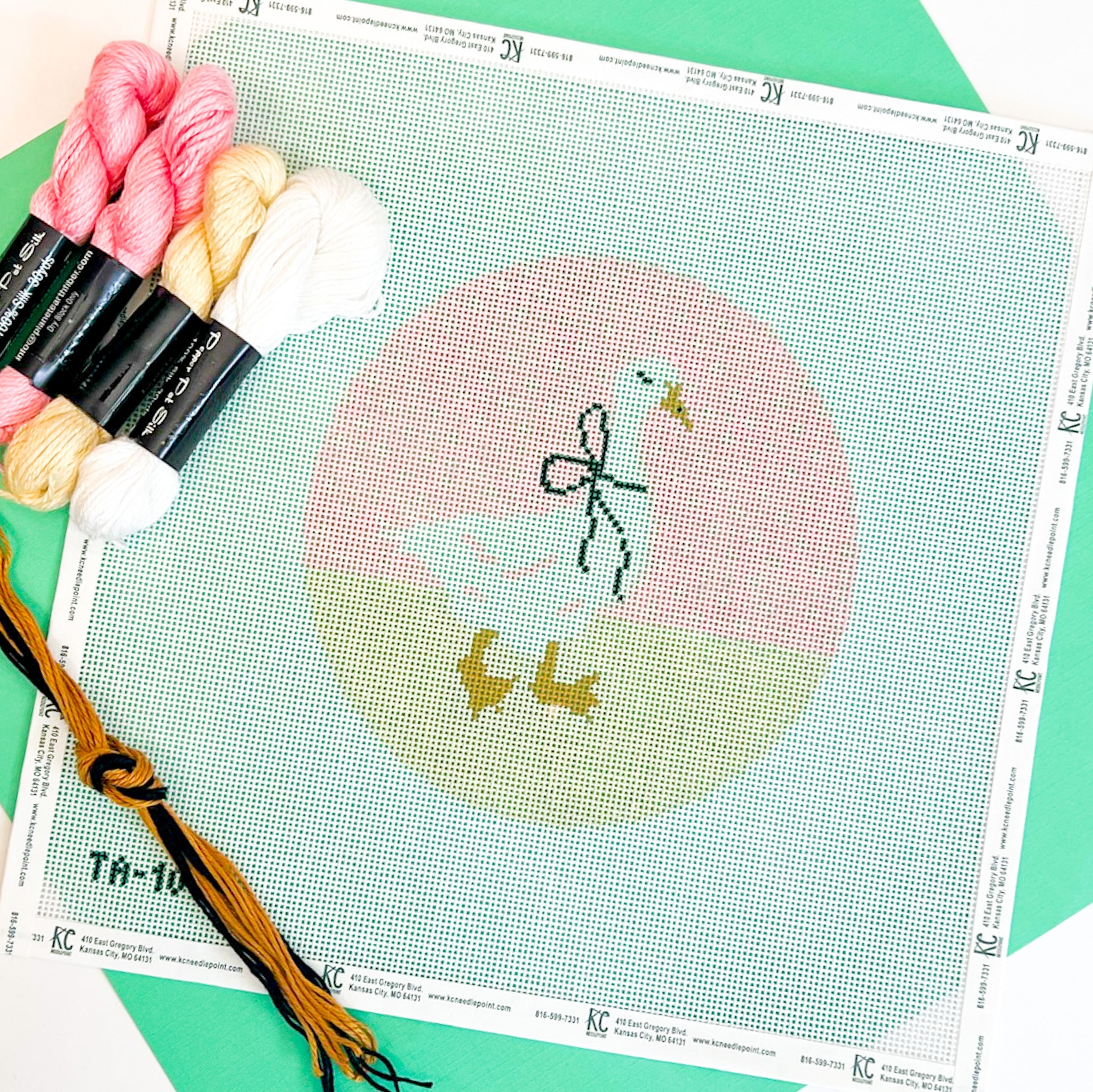 Pink Goose Kit - KC Needlepoint