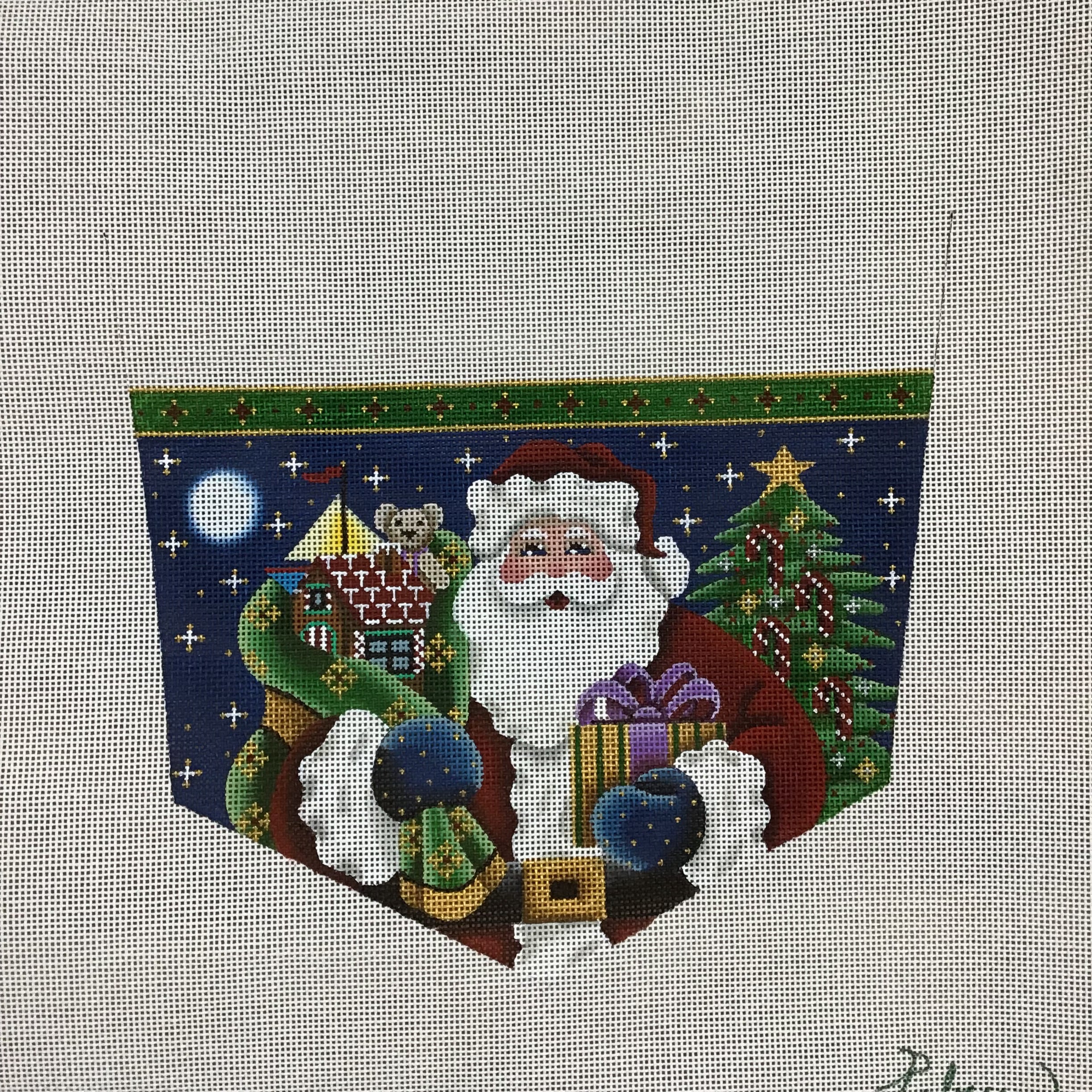 Santa Clause Stocking Topper - KC Needlepoint