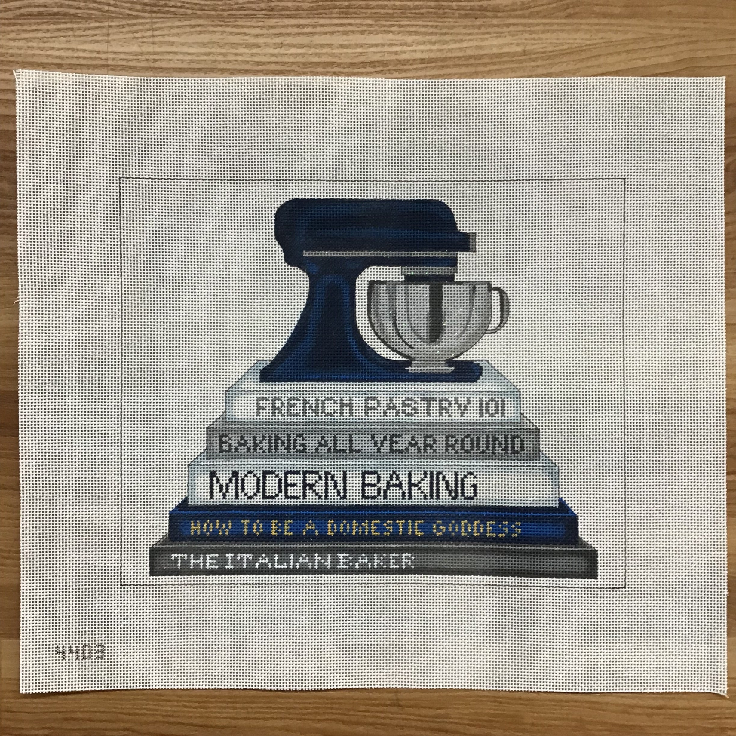 Mixer with Books Canvas - KC Needlepoint