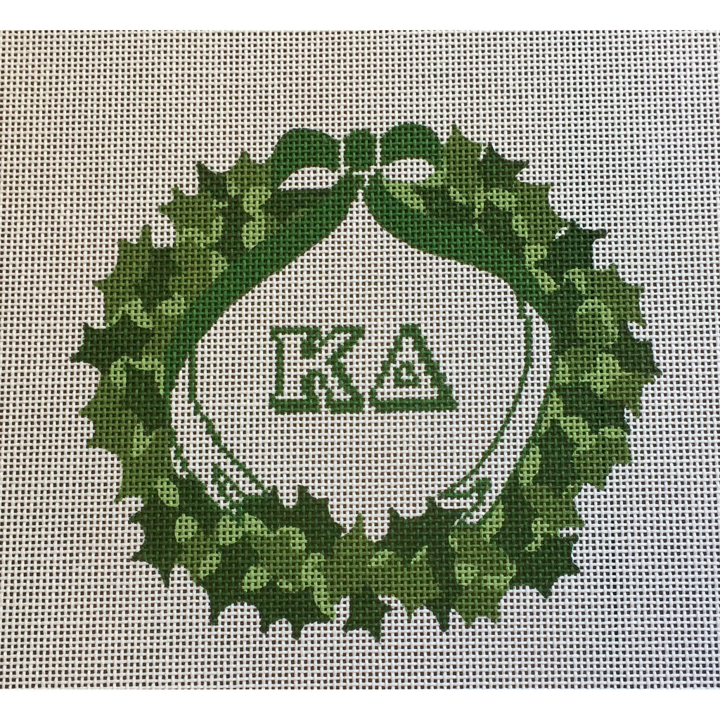 Kappa Delta Wreath Canvas - KC Needlepoint