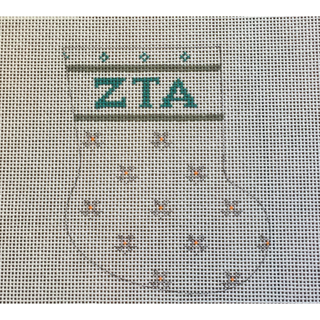 Zeta Tau Alpha Mini Sock Canvas - KC Needlepoint