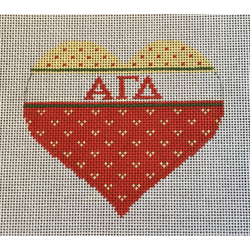 Alpha Gamma Delta Heart Canvas - KC Needlepoint