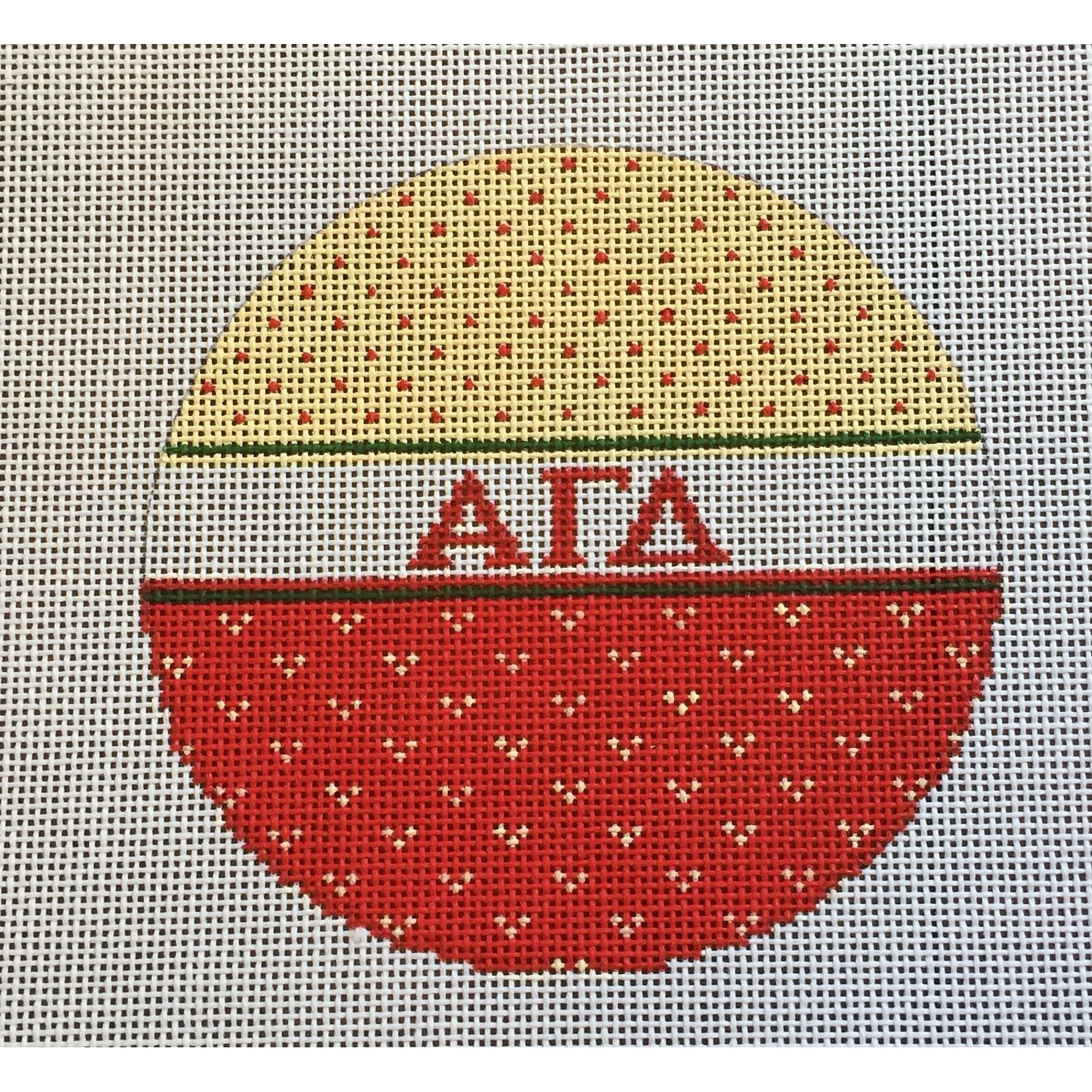 Alpha Gamma Delta Round Canvas - KC Needlepoint