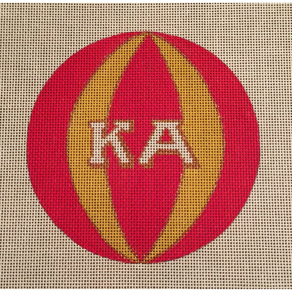 Kappa Alpha Round Canvas - KC Needlepoint