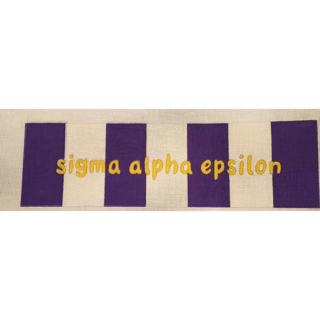Sigma Alpha Epsilon with Stripes Canvas - KC Needlepoint