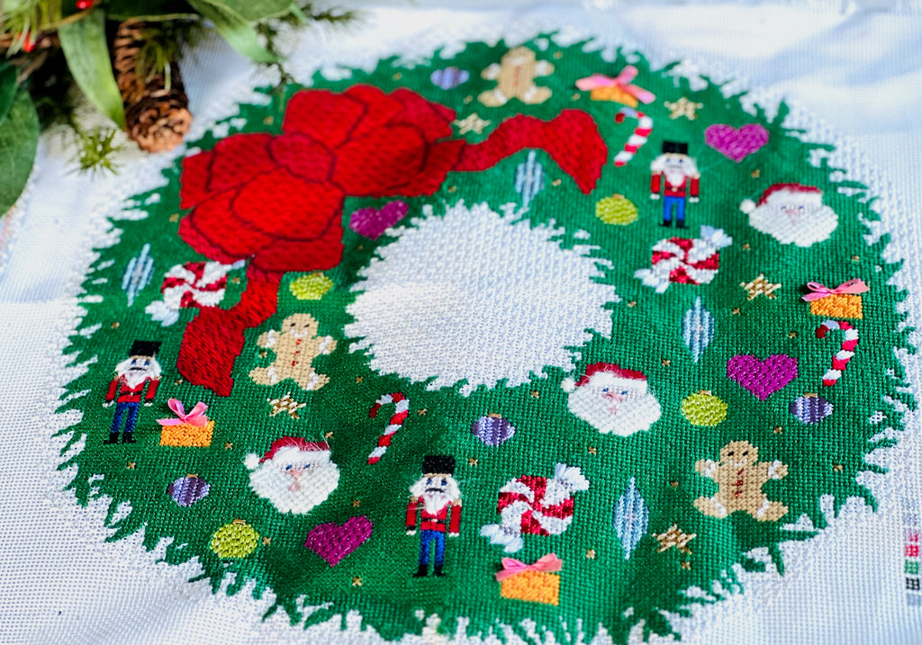 Wreath Stitch Along Kit - KC Needlepoint