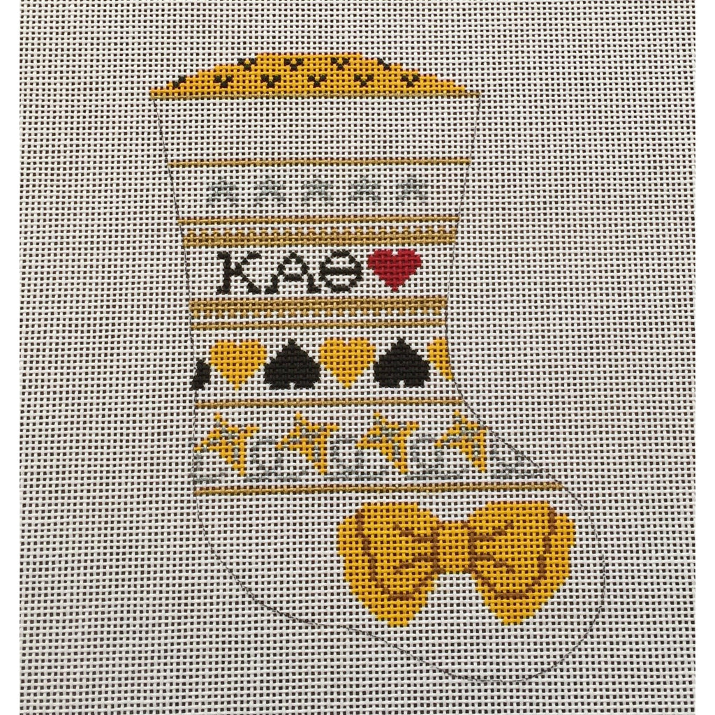 Kappa Alpha Theta Mini Sock Canvas - KC Needlepoint