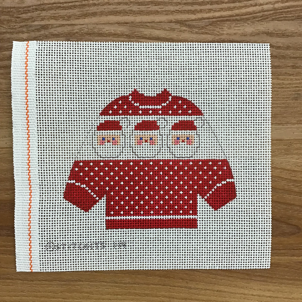 Santa Sweater Needlepoint Canvas - KC Needlepoint