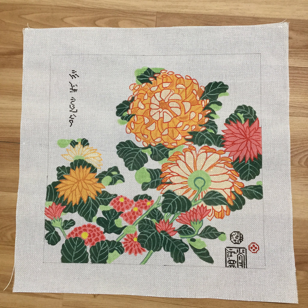 Chrysanthemum Canvas - KC Needlepoint