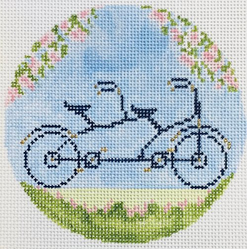 Bicycle Built for Two Canvas - needlepoint