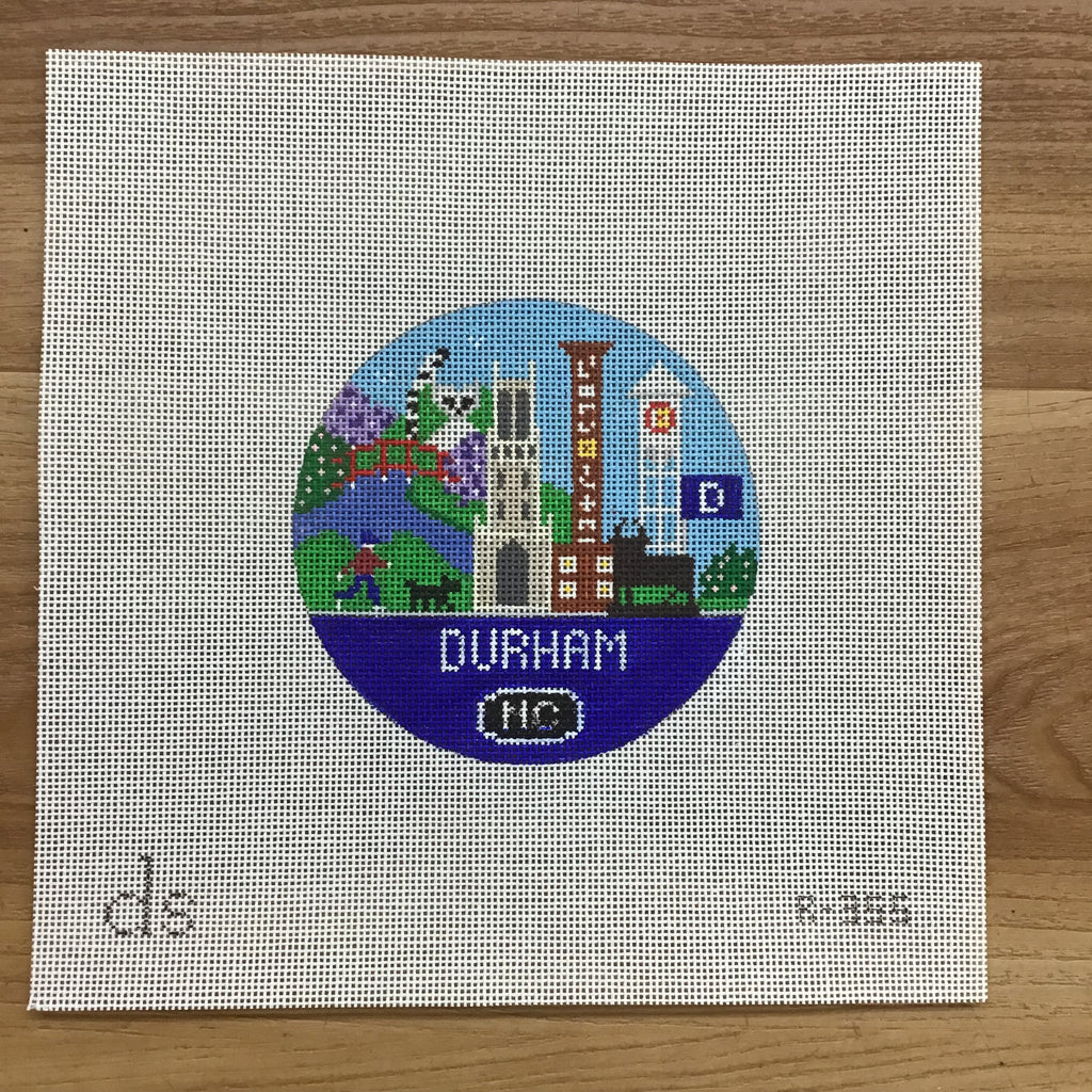 Durham Travel Round Needlepoint Canvas - KC Needlepoint