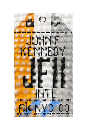 New York Vintage Travel Tag Canvas - needlepoint