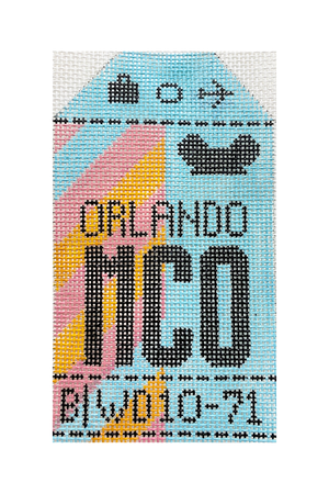 Orlando Vintage Travel Tag Canvas - needlepoint