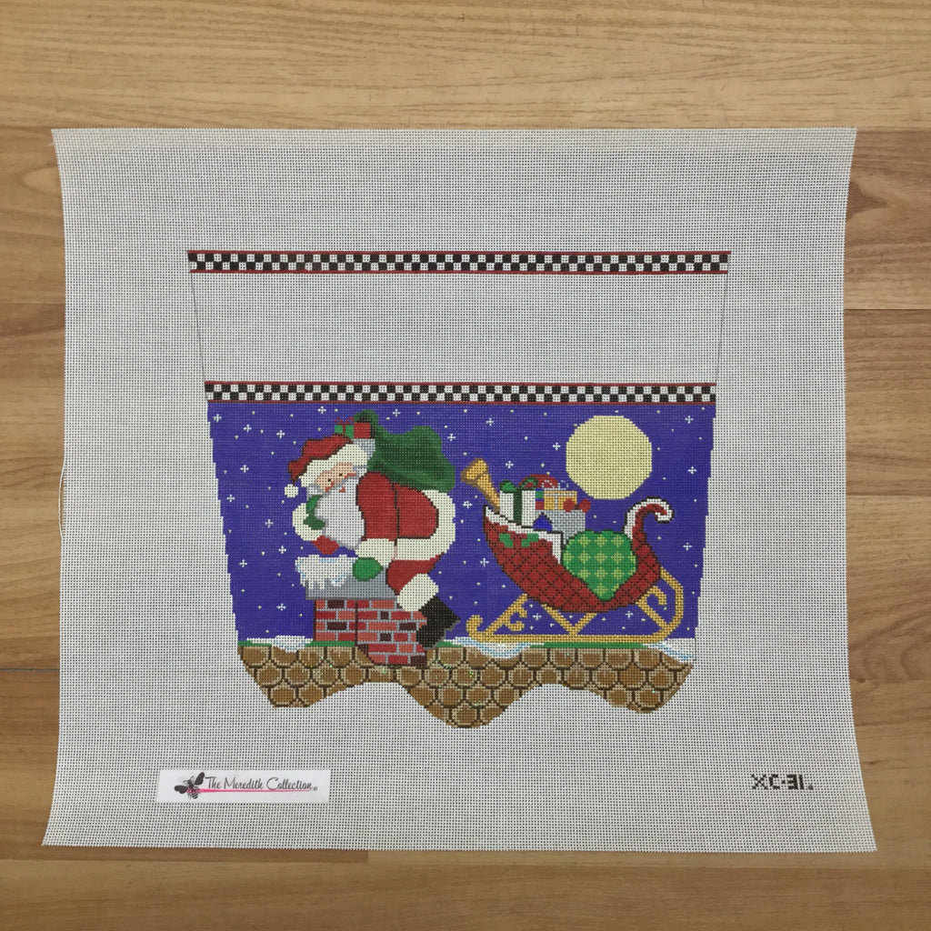 Up on the Rooftop Stocking Topper Canvas - KC Needlepoint