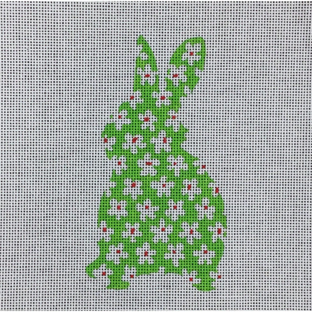 Bunny with Flowers Ornament Canvas - KC Needlepoint
