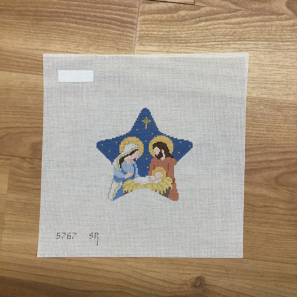 Star with Nativity Canvas - KC Needlepoint