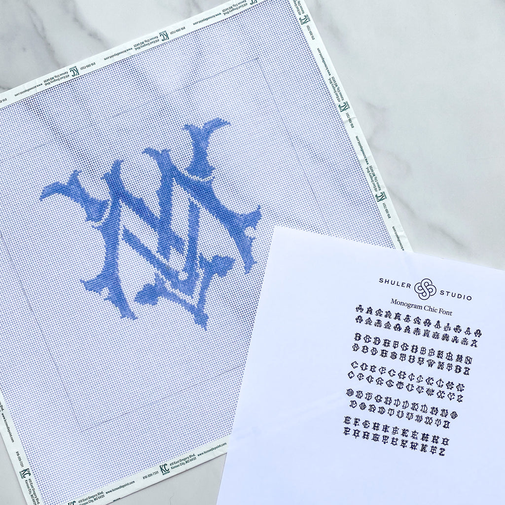 Shuler Studio Monogram Pillow | KC Needlepoint