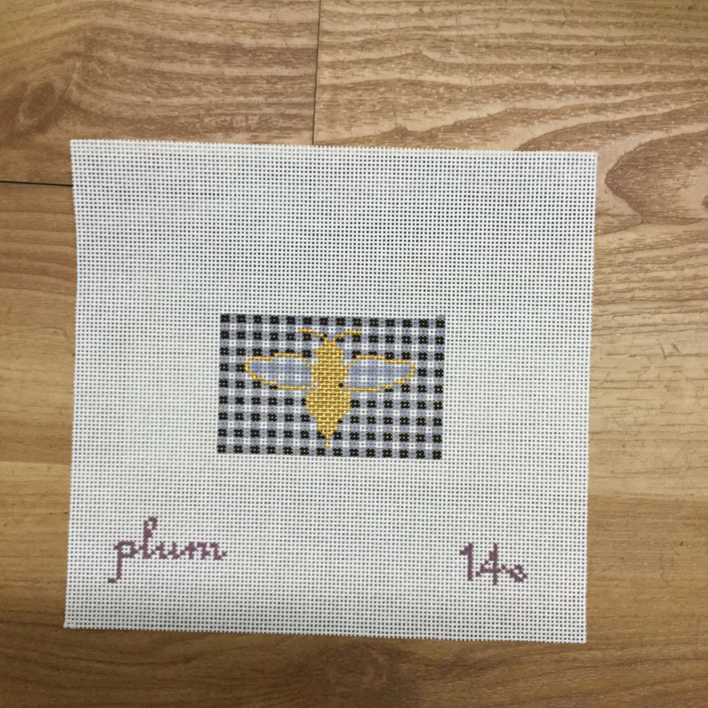 Bee and Gingham Canvas - KC Needlepoint