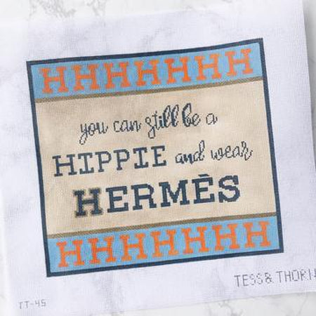Hippie Hermes Needlepoint Canvas - KC Needlepoint