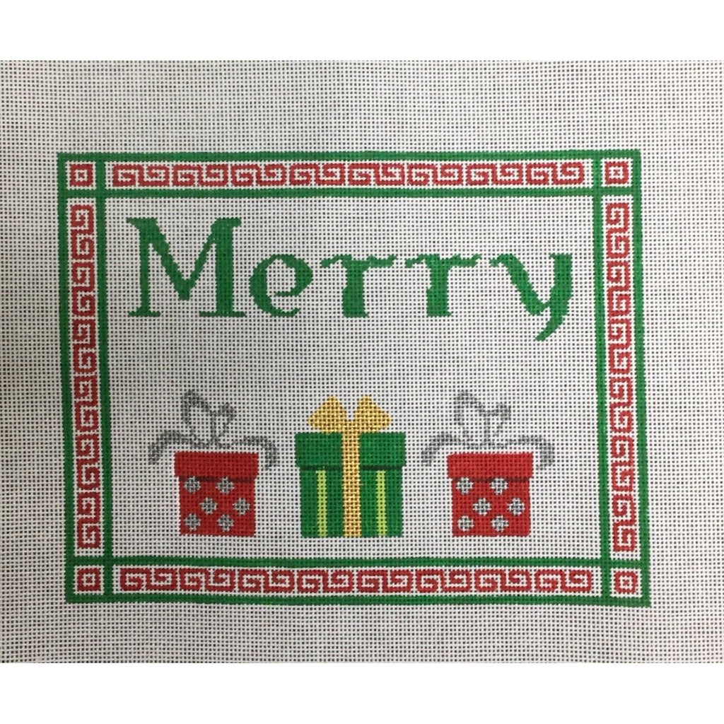 Merry with Packages Canvas - KC Needlepoint