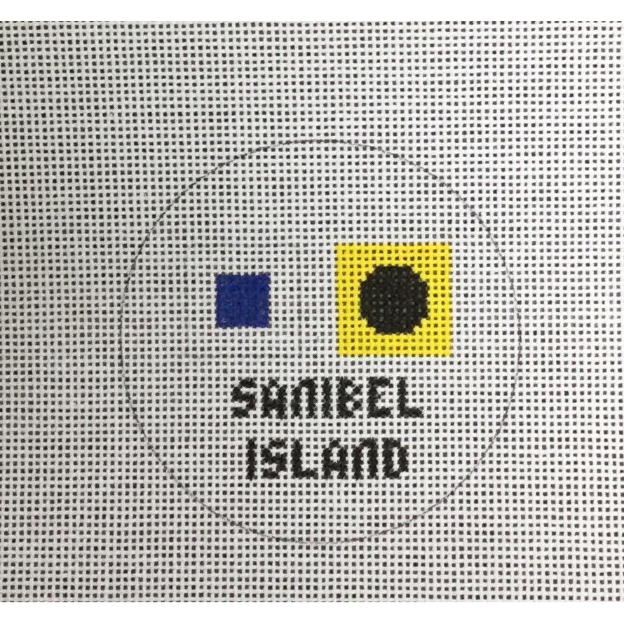 Sanibel Travel Round Canvas - KC Needlepoint