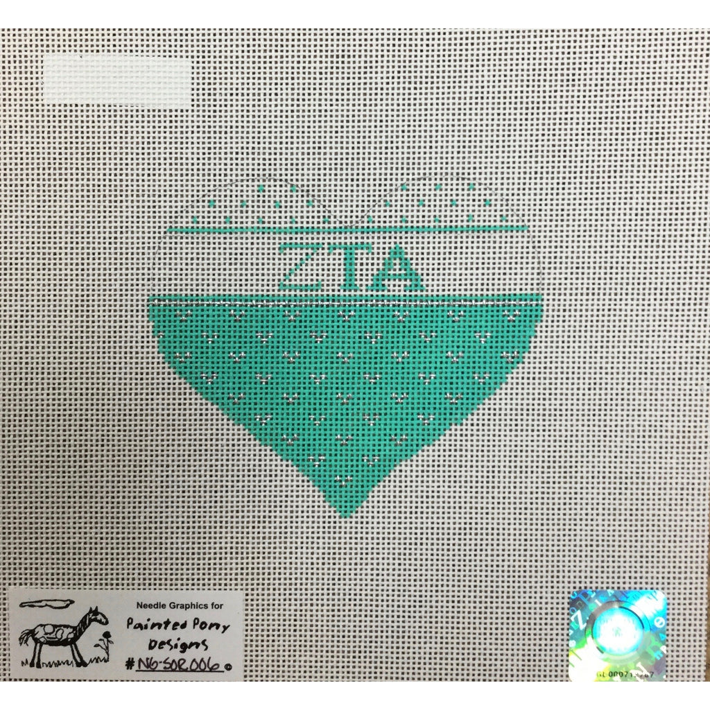 Zeta Tau Alpha Heart Canvas - KC Needlepoint