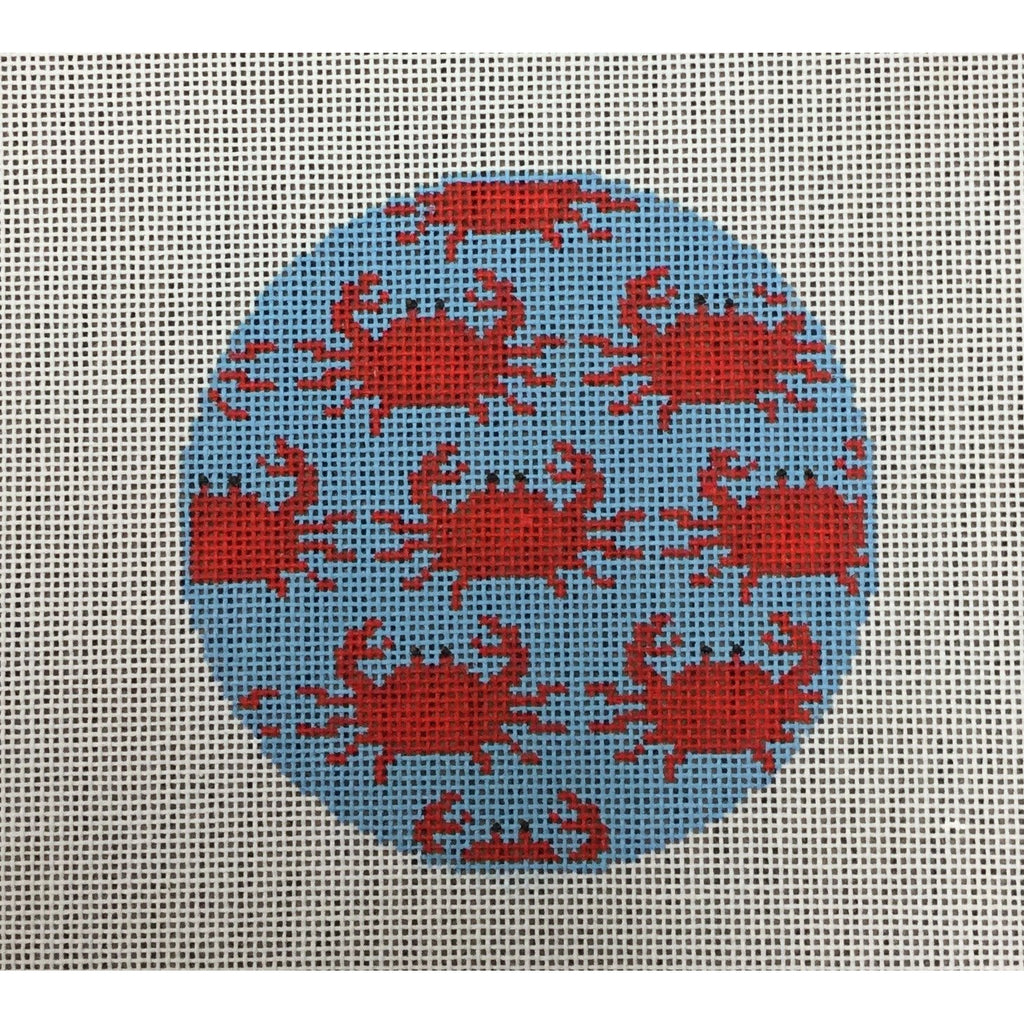 Crab Round Canvas - KC Needlepoint