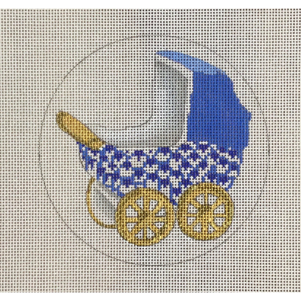 Blue Baby Buggy Canvas - KC Needlepoint