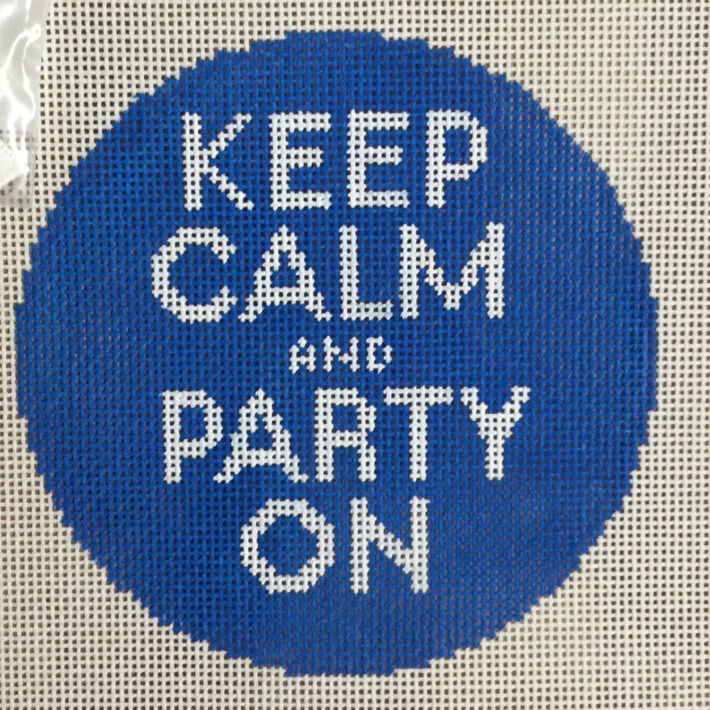 Keep Calm and Party On Canvas - KC Needlepoint