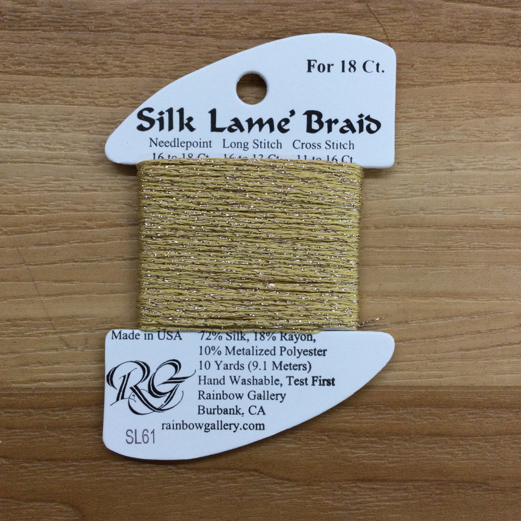 Silk Lamé Braid SL61 Sand Gold - needlepoint