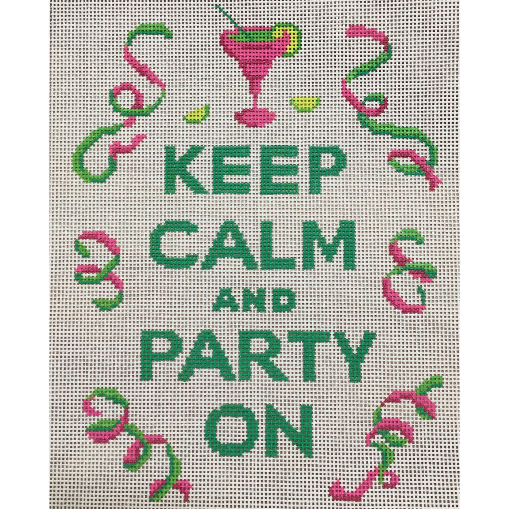 Keep Calm and Party On Canvas - KC Needlepoint