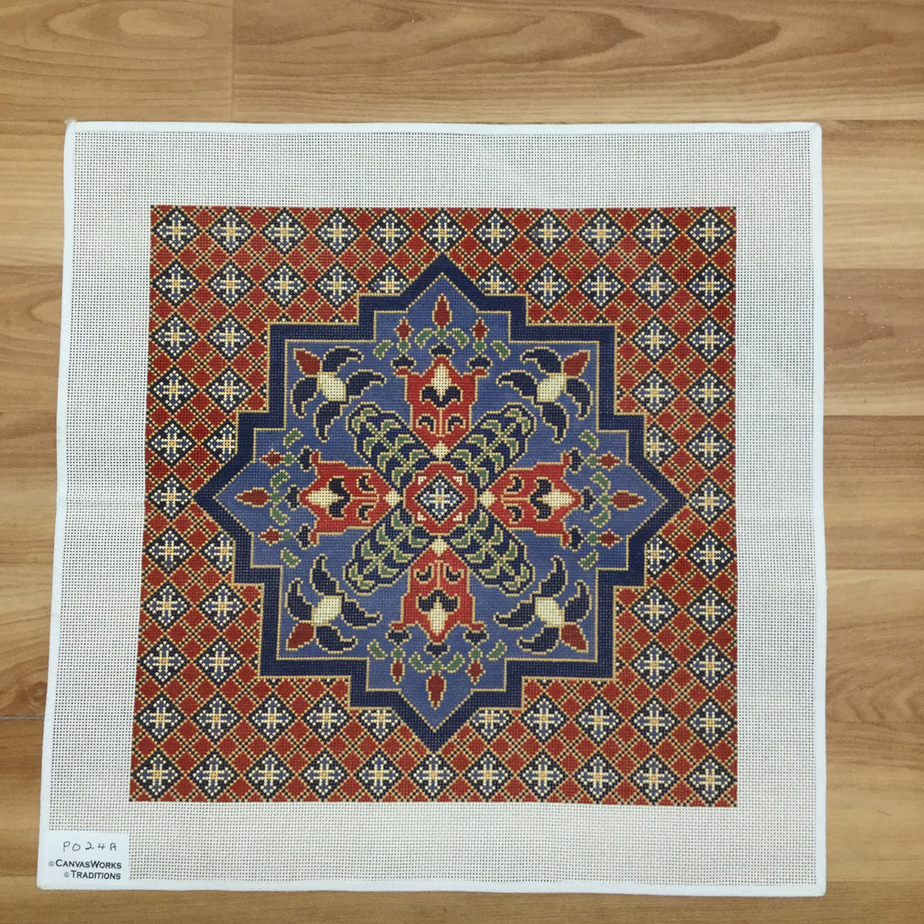 Red Persian Medallion Canvas - KC Needlepoint