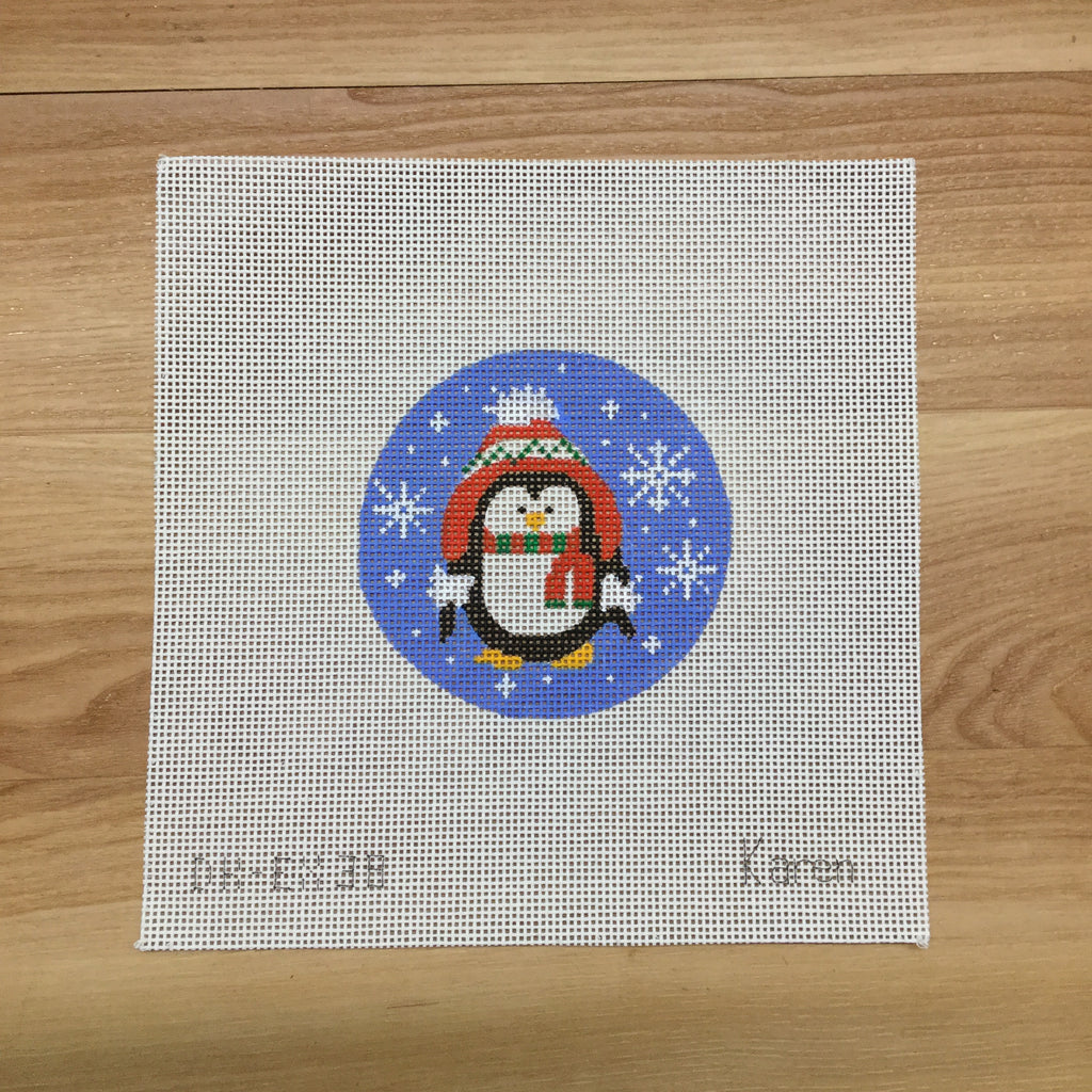 Penguin with Hat Canvas - KC Needlepoint