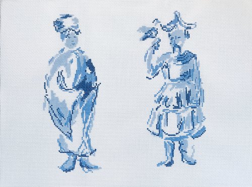 Mandarin Woman and Man Needlepoint Canvas - KC Needlepoint