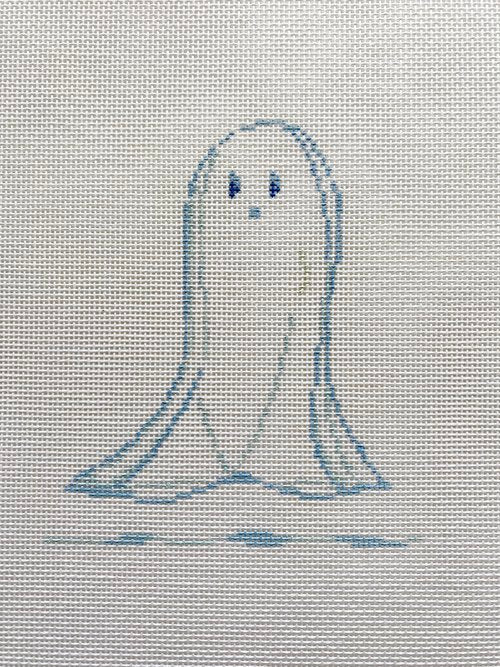 Ghost #3 Boo and White Collection Canvas - KC Needlepoint