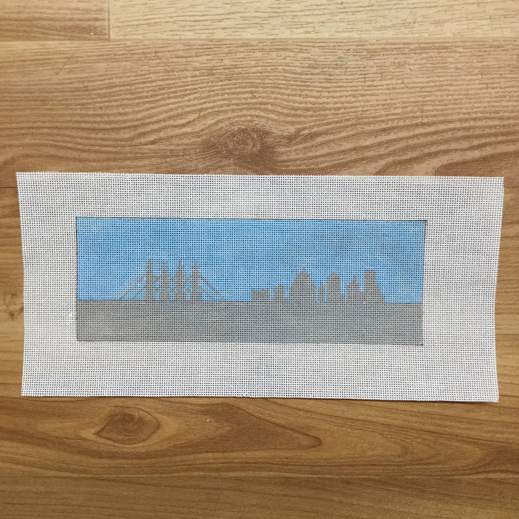 KC Skyline Wallet Canvas - KC Needlepoint