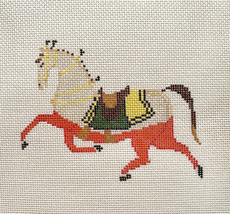 Petite Horse Plum Needlepoint Canvas - KC Needlepoint