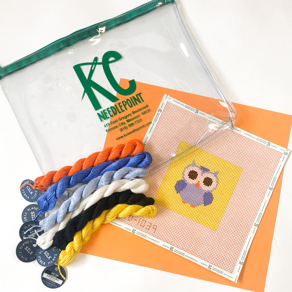Owl Beginner Needlepoint Kit - KC Needlepoint