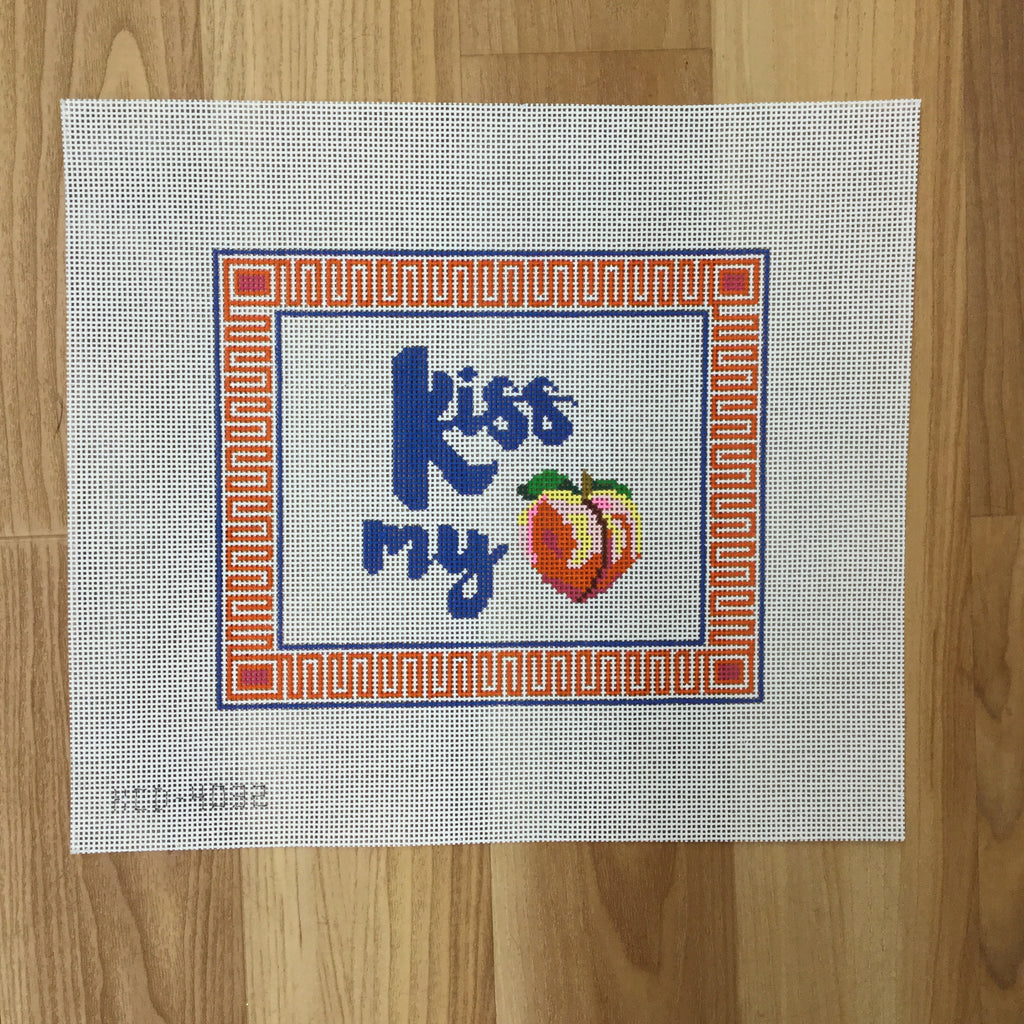 Kiss My Peach Canvas - KC Needlepoint