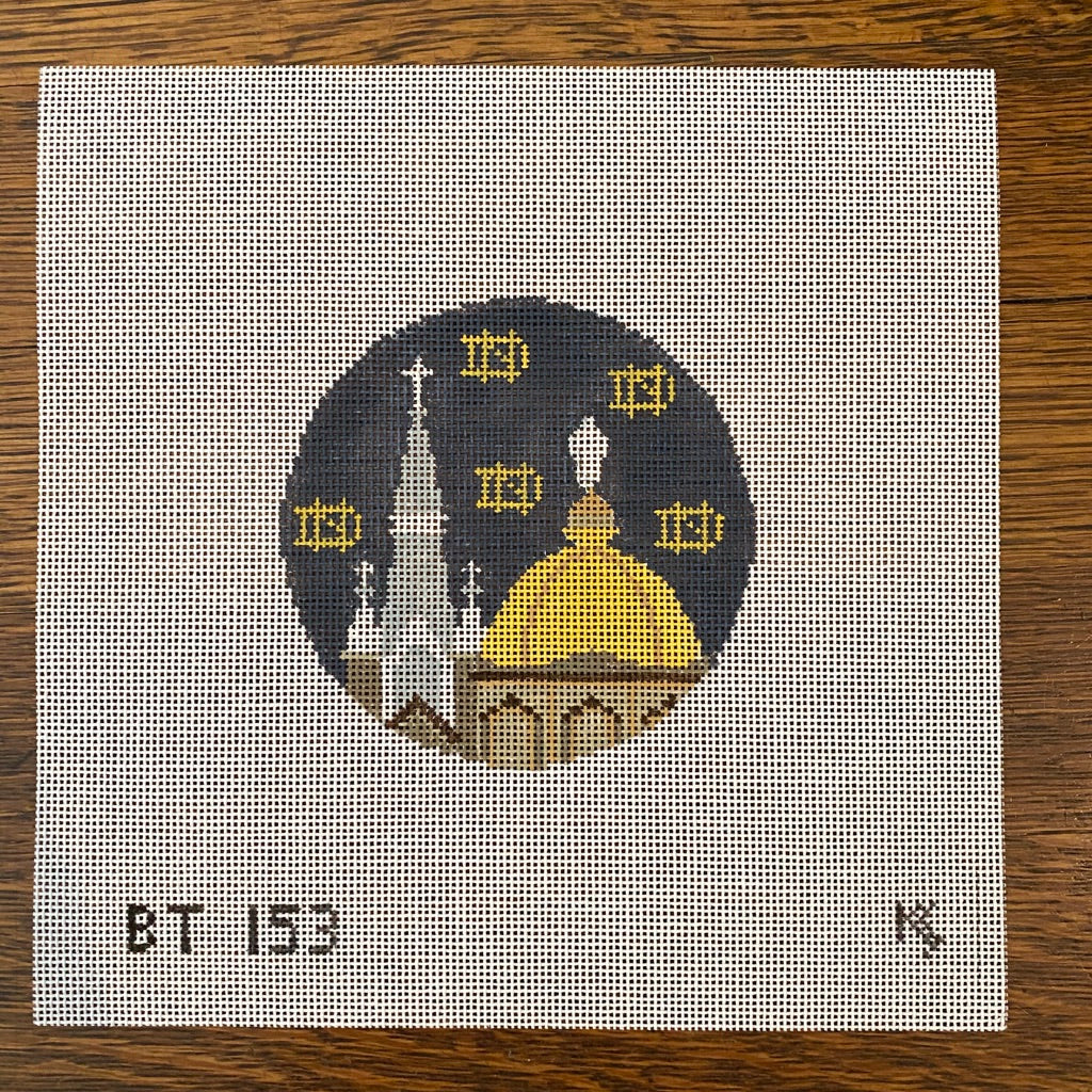 Notre Dame Round Canvas - KC Needlepoint