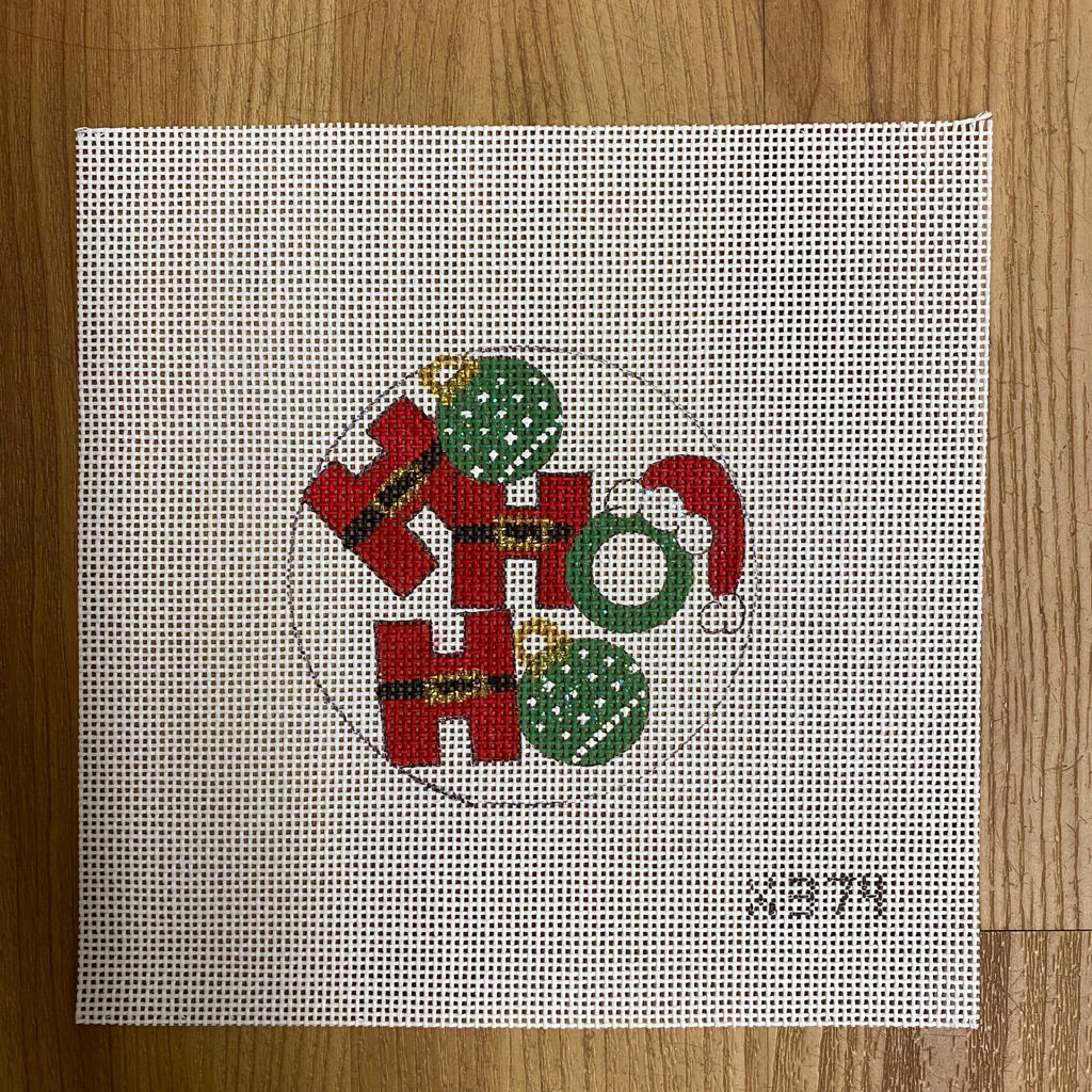 Ho Ho Ho Ornament Canvas - needlepoint