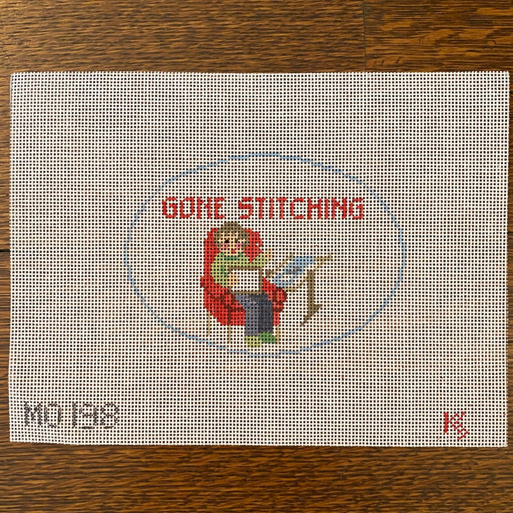 Gone Stitching Oval Canvas - needlepoint